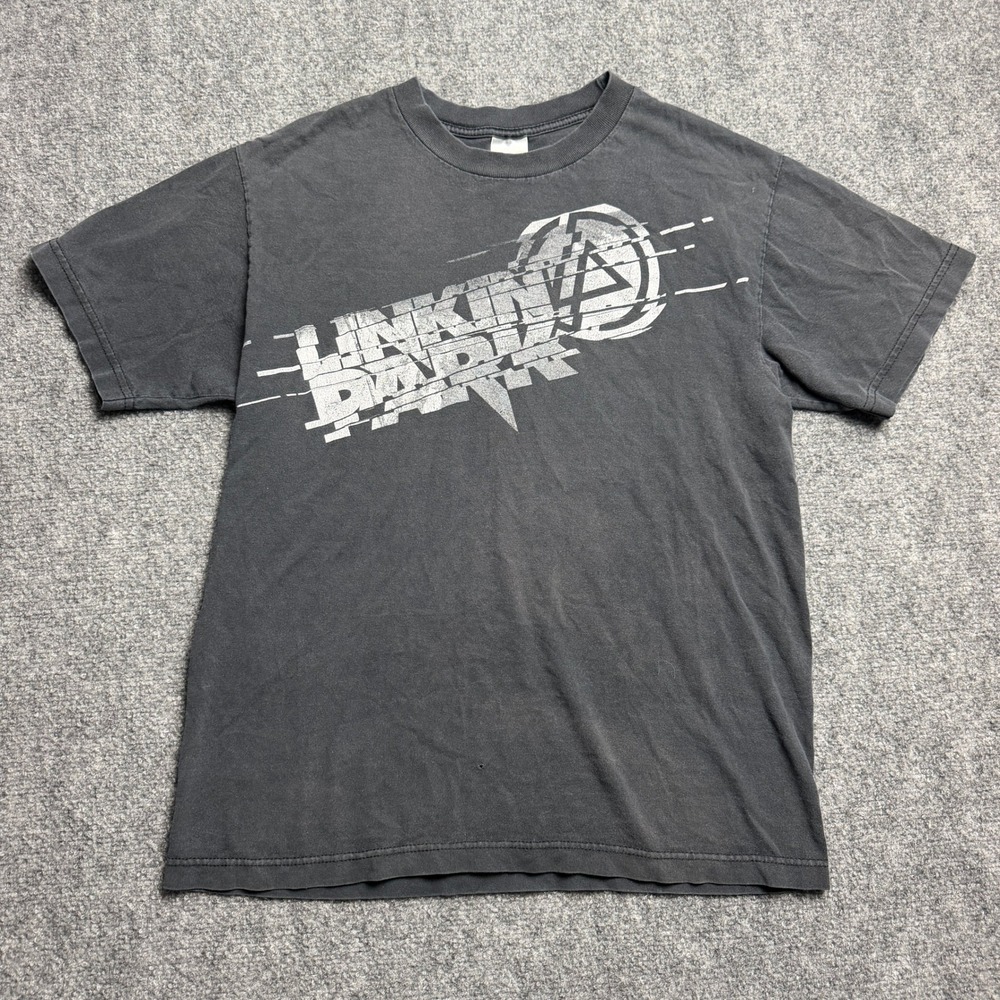 TVG 200'S Y2K Linkin Park Graphic T-Shirt Mens Large Black Band Tee Glitch Logo